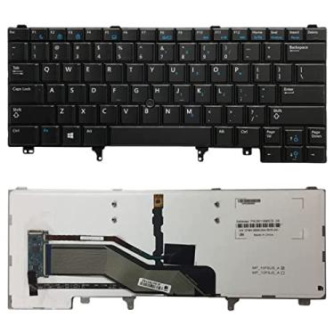 Imagem de Acessórios para reposição de laptop Teclado da versão dos EUA com luz de fundo do teclado e apontando para Dell Latitude E6420 E6320 E6430 E5420 E5430 E6430S