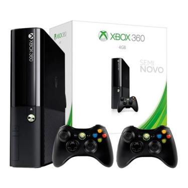 Imagem de Microsoft Xbox 360 Super Slim 4gb Com 2 Controles C/ Fio Xbox 360