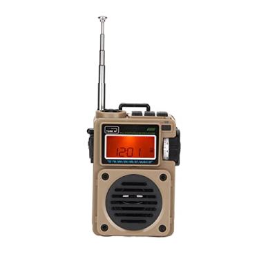 Imagem de Rádio digital, HRD‑701 Full Band Timing Portátil Bluetooth Radio Music Player, bateria recarregável digital rádio FM suporte cartão de memória para casa ao ar livre (Caqui)