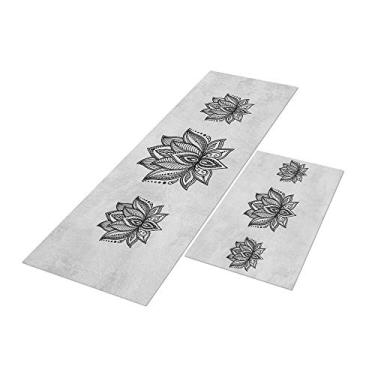 Imagem de Tapete Passadeira de Cozinha Lotus CC 120x40 + Capacho 60x40