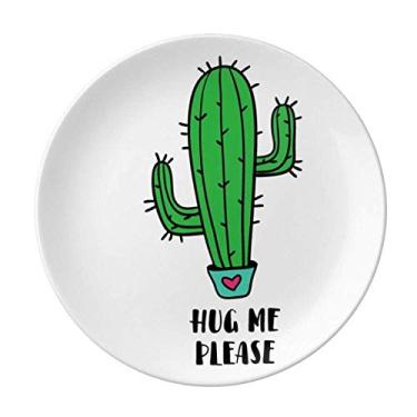 Imagem de Prato de cacto decorativo de porcelana para louças Hug Me Please