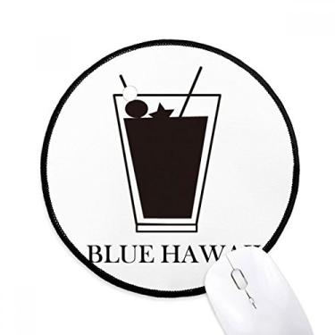 Imagem de Mouse pad Outline of Blue Hawaii Coquetel Desktop Office Tapete redondo para computador