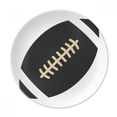 Imagem de Prato de futebol esportivo simples geométrico decorativo de porcelana salver louça de jantar