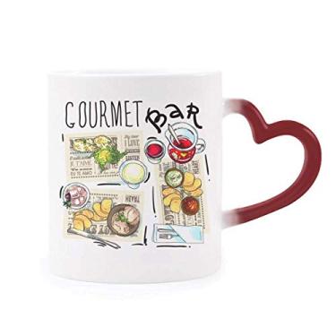 Imagem de Caneca gourmet Bar sopa limonada sensível ao calor Caneca vermelha que muda de cor
