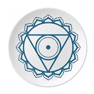 Imagem de Totem Flower Geometria Circle Symbol Plate Decorativa Porcelana Salver Prato de Jantar