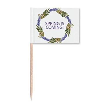 Imagem de Guirlanda redonda com flores azuis para decoração de festa