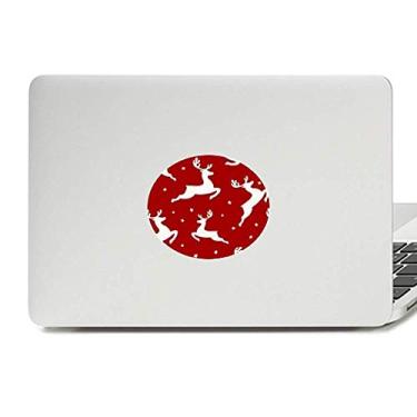 Imagem de Adesivo de Natal de alce vermelho com emblema de vinil para laptop e notebook