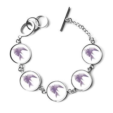 Imagem de DIYthinker Bracelete geométrico abstrato com padrão de origami de pombo bracelete joia