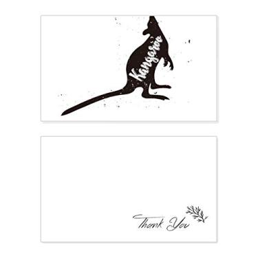 Imagem de Canguru - Cartão de agradecimento animal preto e branco - Papel de aniversário comemorativo de casamento