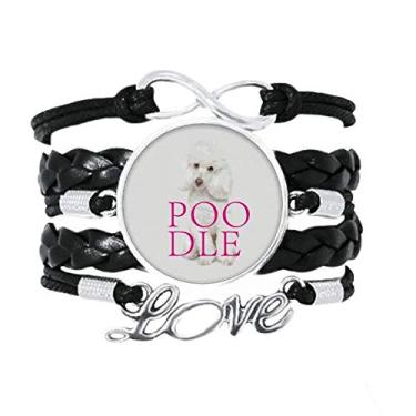 Imagem de OFFbb-USA Poodle Animal Pulseira valiosa para Animais de Estimação Acessório Amor Corda de Couro Torcido Presente