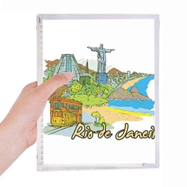 Imagem de Caderno Brasil Rio de Janeiro pintado à mão, diário de folhas soltas recarregável