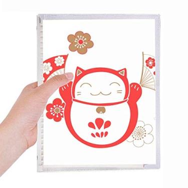 Imagem de Caderno de folhas soltas para fãs de gatos Lucky Fortune com flor de gato e diário recarregável