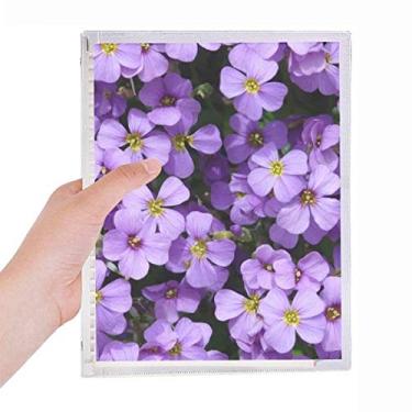 Imagem de Caderno romântico com flores roxas, lindo caderno de folhas soltas, diário recarregável, papelaria