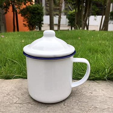Imagem de PAYNAN Caneca retrô nostálgica com aquecimento esmaltado, caneca de café