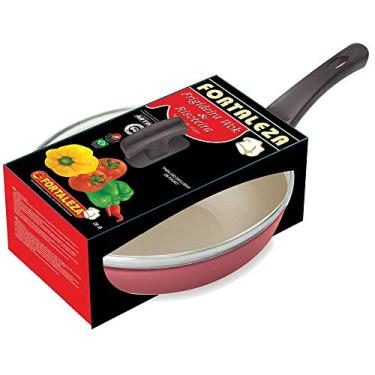 Imagem de Alumínio Fortaleza 411328 Frigideira Wok 28 com Tampa Vidro Artistic