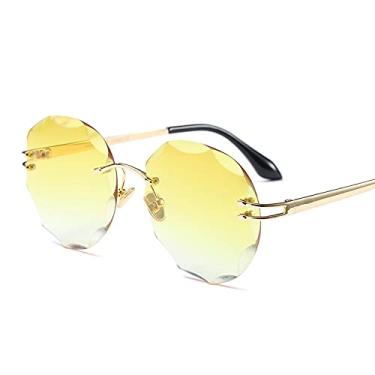 Imagem de Armações exclusivas com corte gradiente lentes transparentes sem aro óculos de sol fotocromáticos para mulheres C6