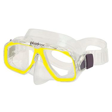 Imagem de AKONA Wahoo Jr. Máscara de snorkel com saia de silicone e vidro temperado para todos os usos de esportes aquáticos, Amarelo, Yellow
