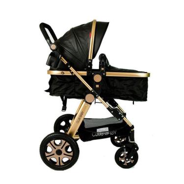 Imagem de Carrinho de Bebê Luxo Club Baby Preto C/ Alça e Selo Inmetro