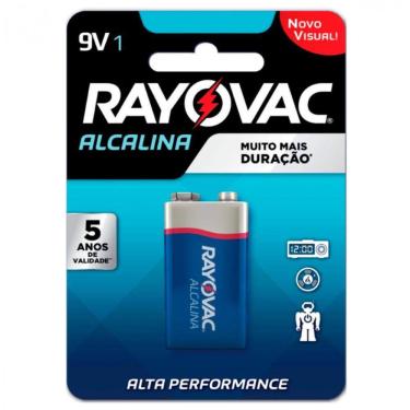 Imagem de Bateria Rayovac 6LR61 Alcalina 9V Blister com 01 Unidade