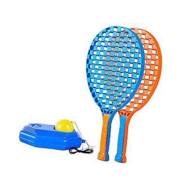 Imagem de Vaveren Treinador de tênis bo corda de tênis rebounder raquete de tênis ferramenta durável treinamento solo de tênis para exercício de, laranja azul