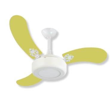 Imagem de Ventilador De Teto Infantil 3 Pás Amarelo Com Led 6000k ou 3000k Incluso 110v e 220v (127V - LED 3000K)