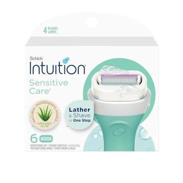 Imagem de INTUITION Schick Intuition Refill Lâminas Para Pele Sensível Feminina | Refil De Lâminas De Barbear Intuition Com Aloe Orgânico Refis De Navalha 6 Unidades (Pacote Com 1)