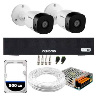 Imagem de Kit 2 Câmeras Intelbras VHD1230B G7 Multi-HD FULL HD 1080p Visão Noturna 30m Proteção IP67 + DVR MHDX 1104-C 4 Canais + HD 500GB
