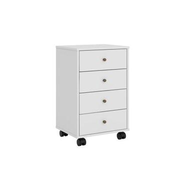 Imagem de Mesa Cabeceira Infantil Presence c/ 4 Gavetas Branco - Demóbile