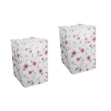 Imagem de OSALADI 2 Peças De Capas Para Máquinas De Lavar Capas Para Lavadoras Capas Para Lavadoras/Secadoras Tampas Para Secadores Capa Para Impressão De Flores Capa Protetora Para Lavadora