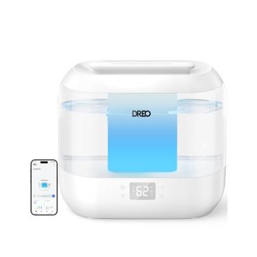Imagem de Dreo Umidificador inteligente, umidificadores de névoa fria para quarto, umidificadores ultrassônicos silenciosos de 4L para plantas de escritório em casa e bebês com luz noturna, tela de LED, tempo
