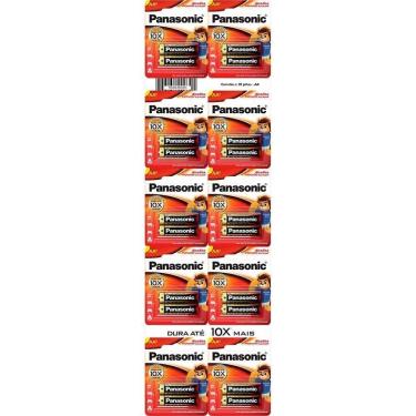 Imagem de Pilha Panasonic Alcalina Pequena Cartelão LR6-2BT - 10 Embalagens com 2 Unidades