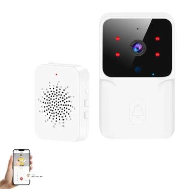 Imagem de Campainha Com Câmera Wifi Sem Fio Casa Inteligente Tempo Real com App Interfone Com Áudio Premium FastJoy