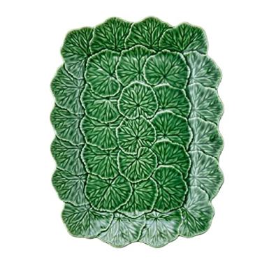 Imagem de Travessa em Relevo 39cm Sardinheira Verde em Cerâmica Bordallo Pinheiro