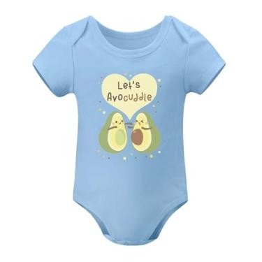 Imagem de SHUYINICE Macacão infantil engraçado para meninos e meninas macacão premium para recém-nascidos Let's Avocado Baby Onesie, Azul-celeste, 3-6 Months