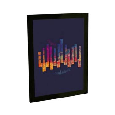 Imagem de Quadro Decorativo A4 Piano Instrumento Musical Decoração Ladrilhos
