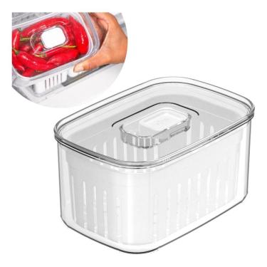 Imagem de Organizador Geladeira Clear Fresh Branco Transparente 0,65L Ou