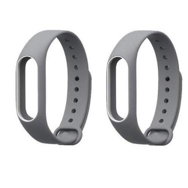 Imagem de Kit 2 Pulseiras extras para MI Band 2 (Cinza_branco+Cinza_branco)