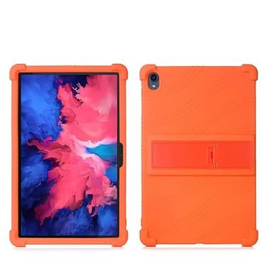 Imagem de QYiiD Capa para Lenovo Tab P11 Plus/P11 (2021/2020), capa protetora de silicone leve à prova de choque macia adequada para crianças para TB-J606F/TB-J606X/TB-J616F, laranja