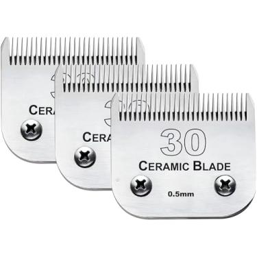 Imagem de Lâminas de substituição para tosquiadeiras de cães compatíveis com Andis Pet Clipper/Oster A5/Wahl KM Series Cortador de cachorro, lâmina de cerâmica e lâmina de aço inoxidável