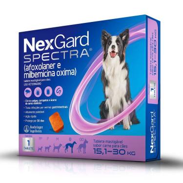 Imagem de Antipulgas e Carrapatos Nexgard Spectra com 1 Tablete para Cães de 15,1 a 30kg