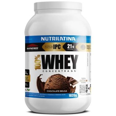 Imagem de 100% Whey Protein Nutrilatina Sabor Chocolate Belga 1020G