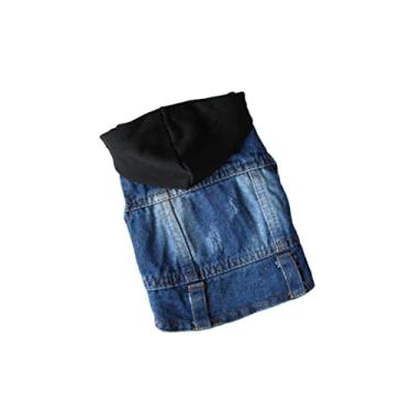 Imagem de GANAZONO vestuário para cães retrô camisa jeans gaiola de passarinho pequeno roupa pet roupinha pet caes vestidos jaqueta jeans coletes de estimação bicho de estimação roupas