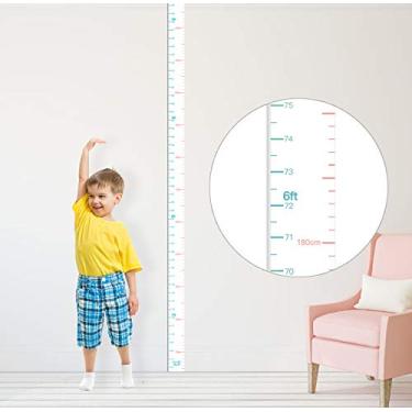 Imagem de Tabela de crescimento para crianças, tabela de altura, régua, decoração de parede para medir crianças, meninos, meninas, branco (meio 203 x 3 cm)