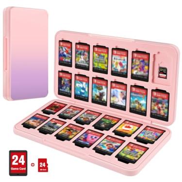 Imagem de CaseBot Capa Para Cartão de Jogo Para Jogos Nintendo Switch, Capa Rígida Protetora E Durável Para Cartão de 24 Slots E Caixa de Suporte Para Armazenamento de Cartão Micro SD de 24 Slots, Fina E Portát