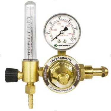 Imagem de Regulador de Pressão Cilindro Argônio com Fluxometro Carbografite