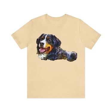 Imagem de Camiseta de manga curta unissex Bernese Mountain Dog, Creme macio, M