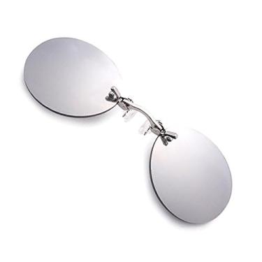 Imagem de Óculos de sol retrô redondos com clipe no nariz Matrix Morpheus filme sem aro masculino, Prata, Normal Size