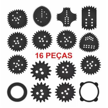 Imagem de Kit 16 Pcs Espirógrafo Régua Mágica Desenho Geometrico