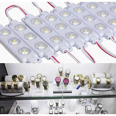 Imagem de Lâmpadas LED de exibição de loja 60 LEDs 12 V 40 LM/chip luz branca à prova d'água com lentes de projeto para iluminação decorativa de projeto de LED de loja