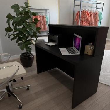 Imagem de Balcão de Atendimento para Recepção - 120cm de Largura Preto